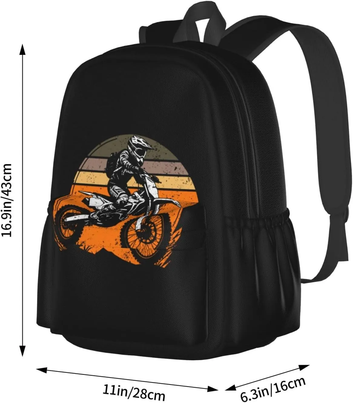Motocross Adventure Of The Road Motorcycle Backpack Casual Laptop Backpack Large Capacity Double Shoulder Bag Travel Daypack For Women Men