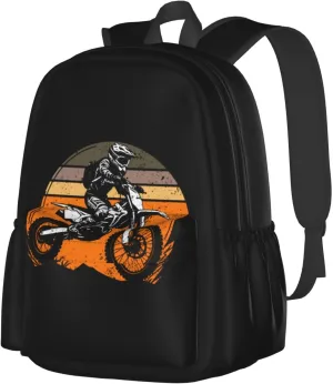 Motocross Adventure Of The Road Motorcycle Backpack Casual Laptop Backpack Large Capacity Double Shoulder Bag Travel Daypack For Women Men