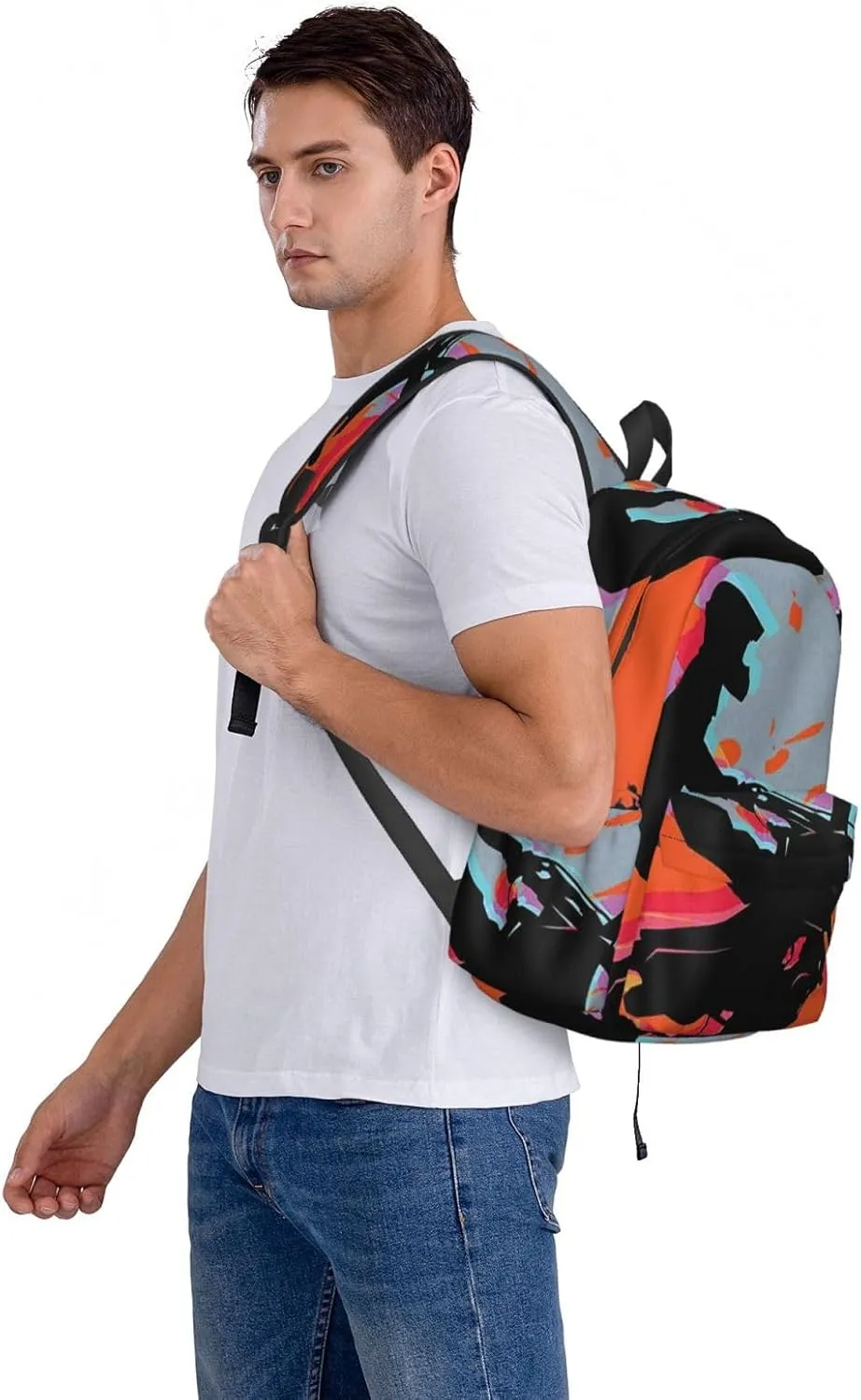 Motocross Dirt Bike Large Capacity Backpack Casual Double Shoulder Bag Laptop Backpack Travel Daypack For Women Men