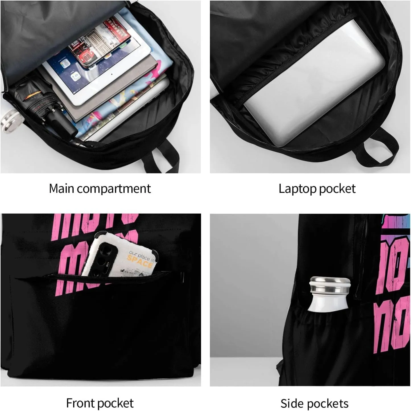 Motocross Mom Dirt Bike Lovers Moto Mom Backpack Casual Laptop Backpack Large Capacity Double Shoulder Bag Travel Daypack For Women Men