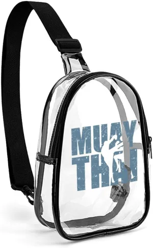 Muay Thai Box Fashion Sling Bag PVC Transparent Unisex Crossbody Bags Cute Travel Chest Pack