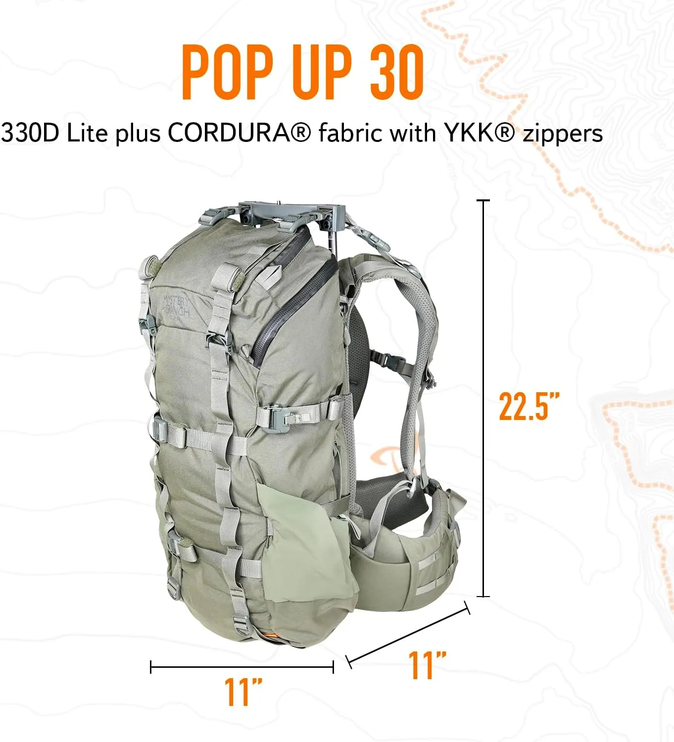 Mystery Ranch Pop Up 30 Hunting Backpack, Weatherproof, Daypack for Travel, Hiking, Outdoors, Camping, 30L, L, Foliage