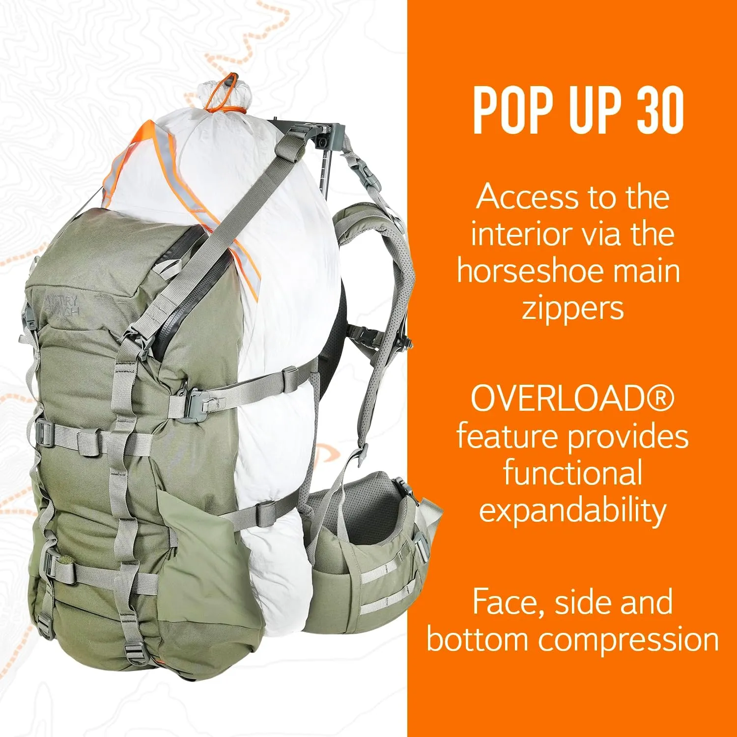 Mystery Ranch Pop Up 30 Hunting Backpack, Weatherproof, Daypack for Travel, Hiking, Outdoors, Camping, 30L, L, Foliage