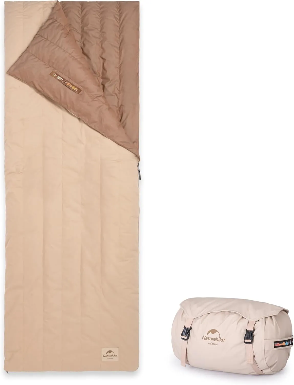 Naturehike Cold Weather Goose Down Ultralight Sleeping Bag, Cotton Fabric 750FP Sleeping Bags, Compact & Portable Down Sleeping Bag for Adults, Backpacking with Storage Bag