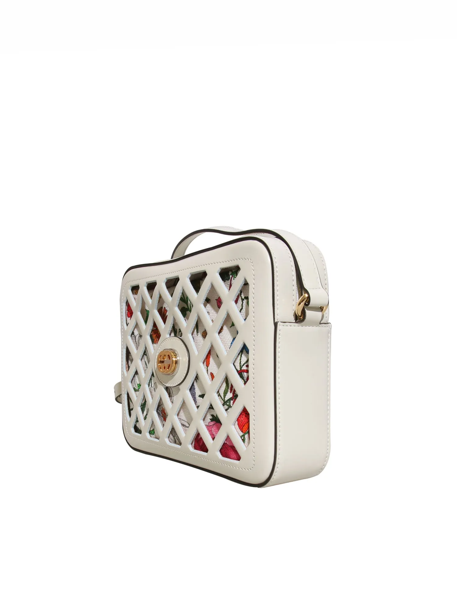 New 2019 Traforata Leather Cutout Flora Shoulder Bag