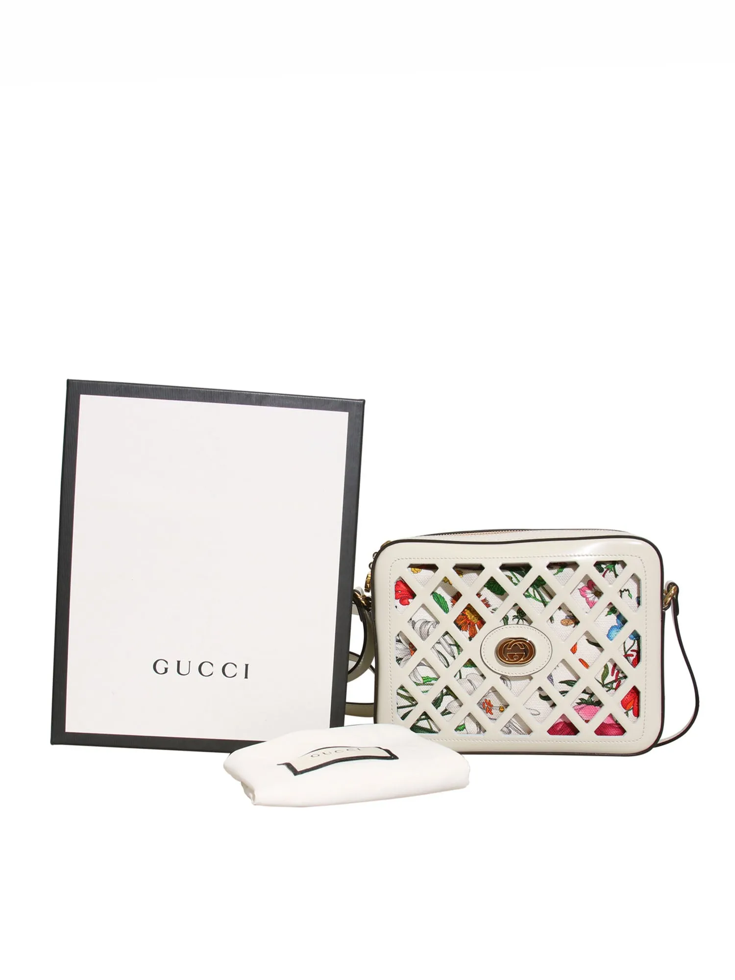 New 2019 Traforata Leather Cutout Flora Shoulder Bag
