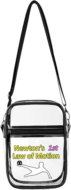 Newton's First Law of Motion Fashion Shoulder Bag PVC Transparent Unisex Crossbody Bags Cute Handbag Sling Bag