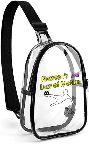 Newton's First Law of Motion Fashion Sling Bag PVC Transparent Unisex Crossbody Bags Cute Travel Chest Pack