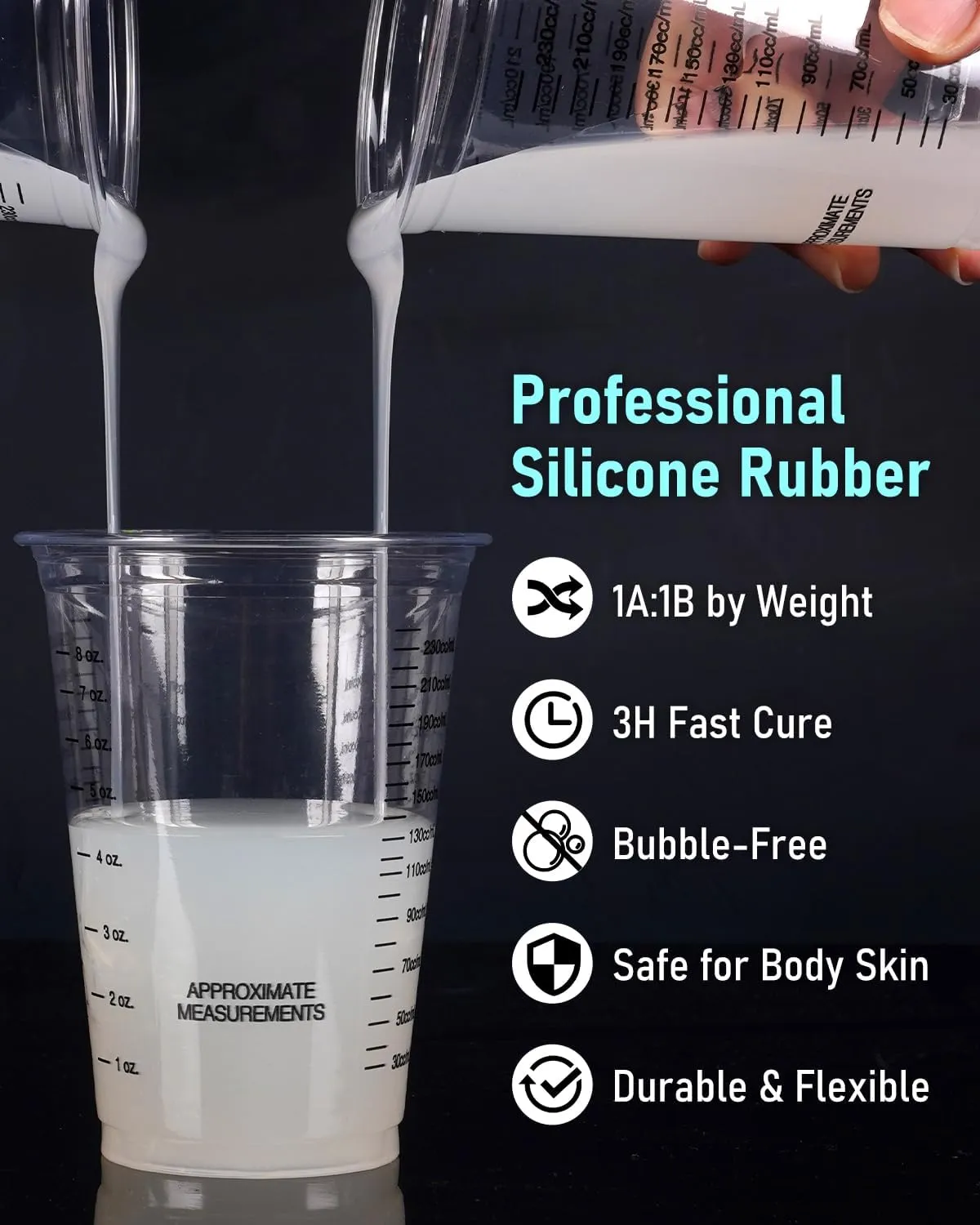 Nicpro 92OZ Silicone Mold Making Kit, Super Elastic Liquid Silicone Rubber for Mold Making, Fast Cure Translucent Platinum Silicone with 12 Mica Powder for Casting Resin