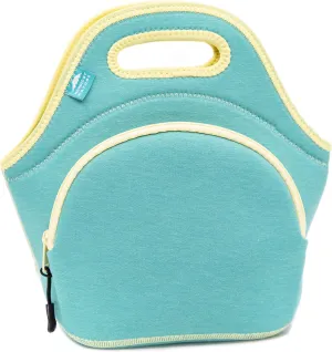 Nordic By Nature Neoprene Lunch Bag for Women & Lunch tote for Kids Insulated Lunch bag Reusable Washable Extra Thick Neoprene & Soft Cotton Feel, Premium Stitching, Outside Pocket, (M) Lagoon