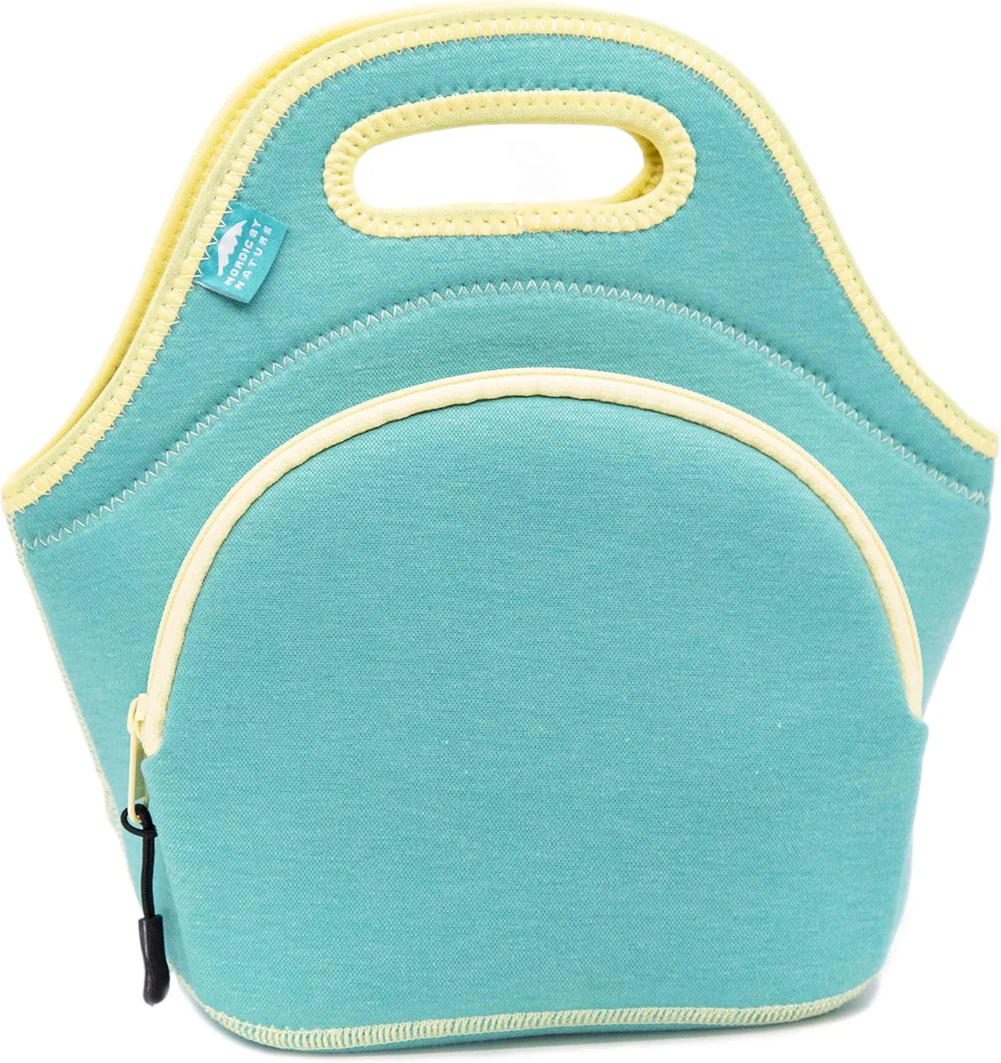 Nordic By Nature Neoprene Lunch Bag for Women & Lunch tote for Kids Insulated Lunch bag Reusable Washable Extra Thick Neoprene & Soft Cotton Feel, Premium Stitching, Outside Pocket, (M) Lagoon