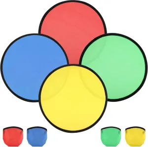 Norme 24 Pcs Foldable Flying Disc Fans Set Folding Pocket Toy Beach Summer Flying Disc for Fun Birthday Party Outdoor Activity Game