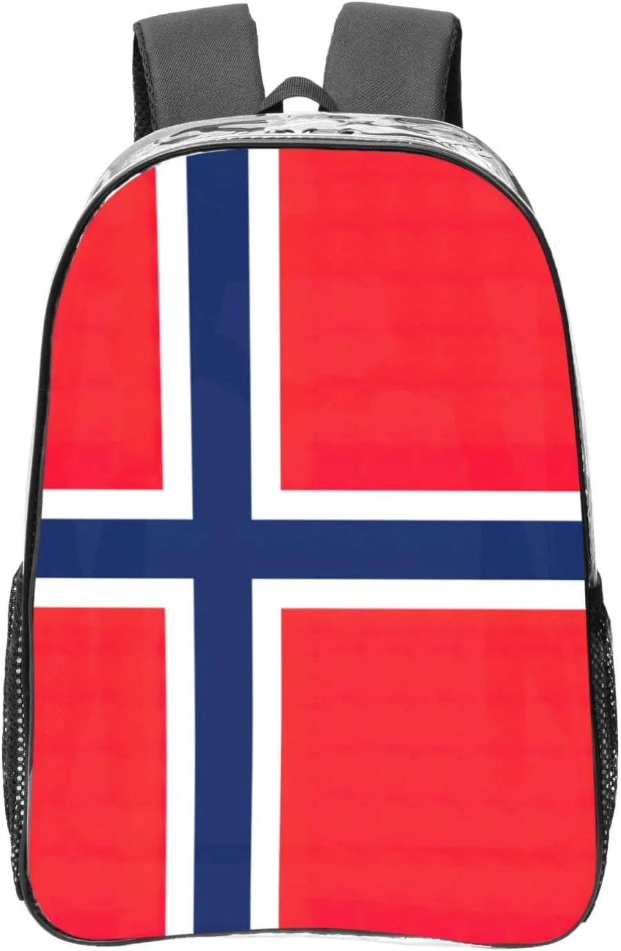 Norwegian flag print Clear Backpack Bag for Office Travel, Concerts, Work, Festivals Sporting Events Women Men