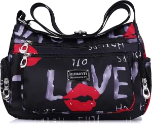 NOTAG Crossbody Bags for Women Nylon Shoulder Bag Floral Multi-Pocket Purses and Handbags