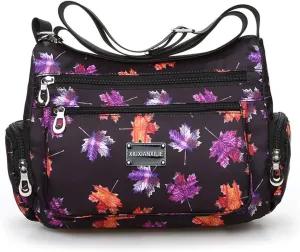 NOTAG Crossbody Bags for Women Nylon Shoulder Bag Floral Multi-Pocket Purses and Handbags
