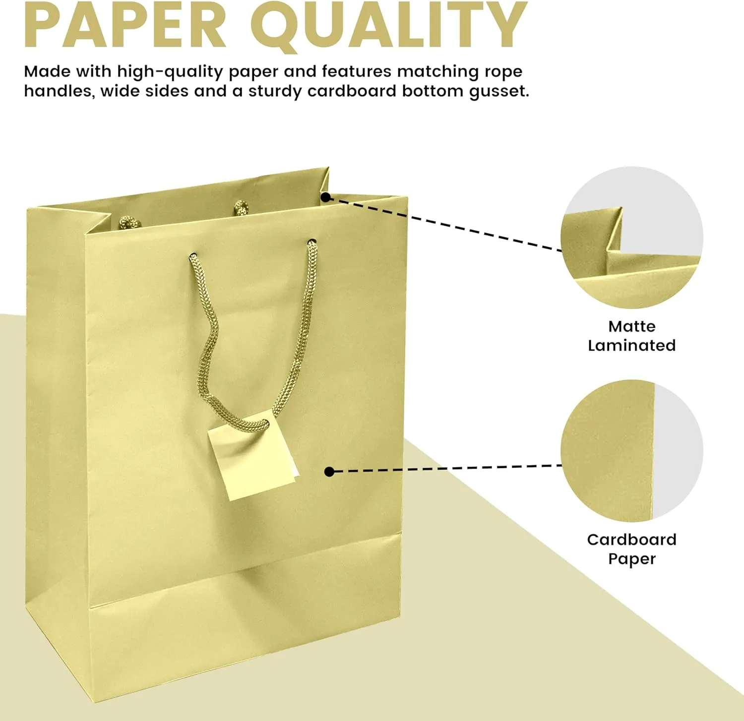Novel Box Ivory Gift Bags with Handles 10 Pack 4.75x3.25x6.75 Inches Small Paper Bulk Gift Bags for Business, Shopping, Birthday, Party Favor - Euro Tote Paper Bag for Groceries & Personal Use