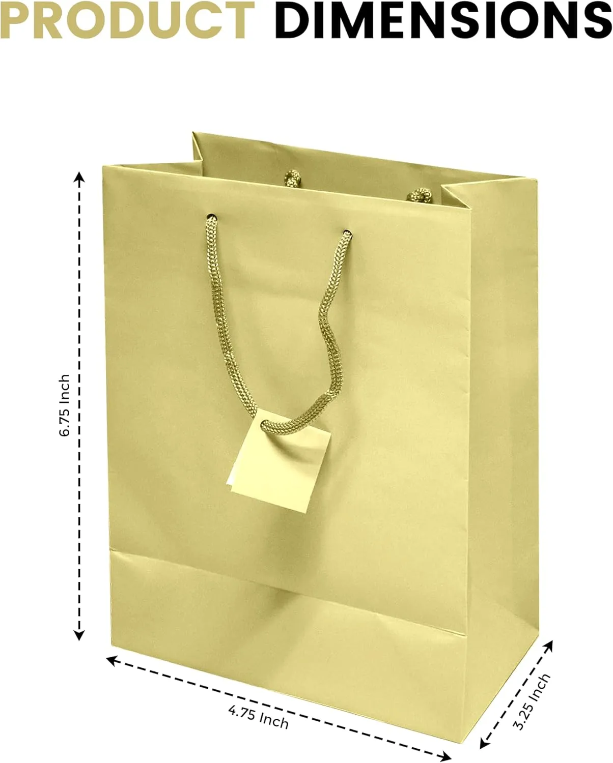 Novel Box Ivory Gift Bags with Handles 10 Pack 4.75x3.25x6.75 Inches Small Paper Bulk Gift Bags for Business, Shopping, Birthday, Party Favor - Euro Tote Paper Bag for Groceries & Personal Use
