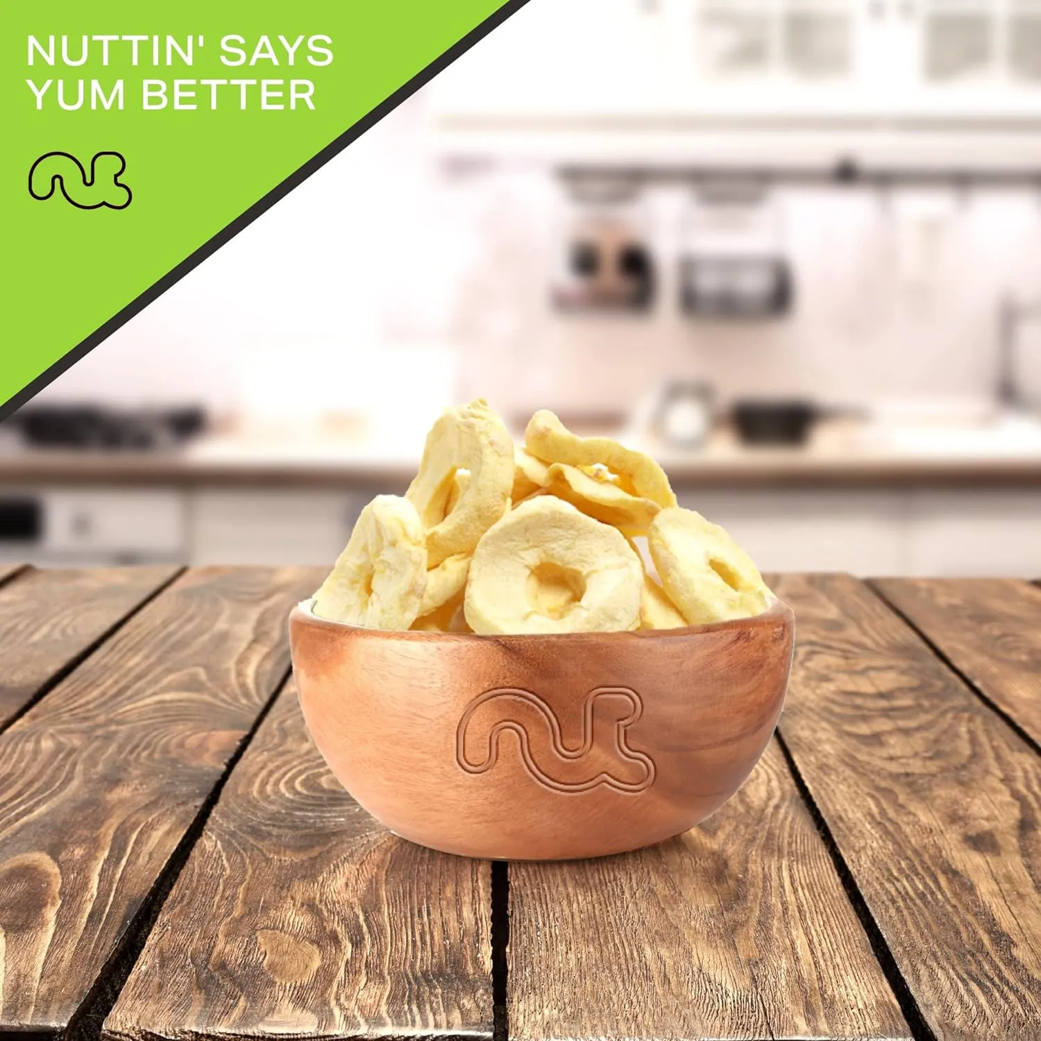 NUT CRAVINGS Dry Fruits - Dried Apple Rings Slices, No Sugar Added - Chewy Soft Texture (16oz - 1 LB) Packed Fresh in Resealable Bag - Sweet Snack, Healthy Food, Naturally Grown, Vegan, Kosher