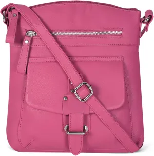 Oak Leathers Leather Crossbody Bag For Women With Adjustable Sling Strap - Medium Size Crossover Shoulder Handbag Purse