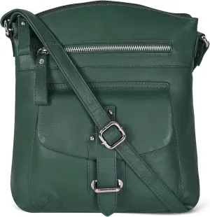 Oak Leathers Leather Crossbody Bag For Women With Adjustable Sling Strap - Medium Size Crossover Shoulder Handbag Purse