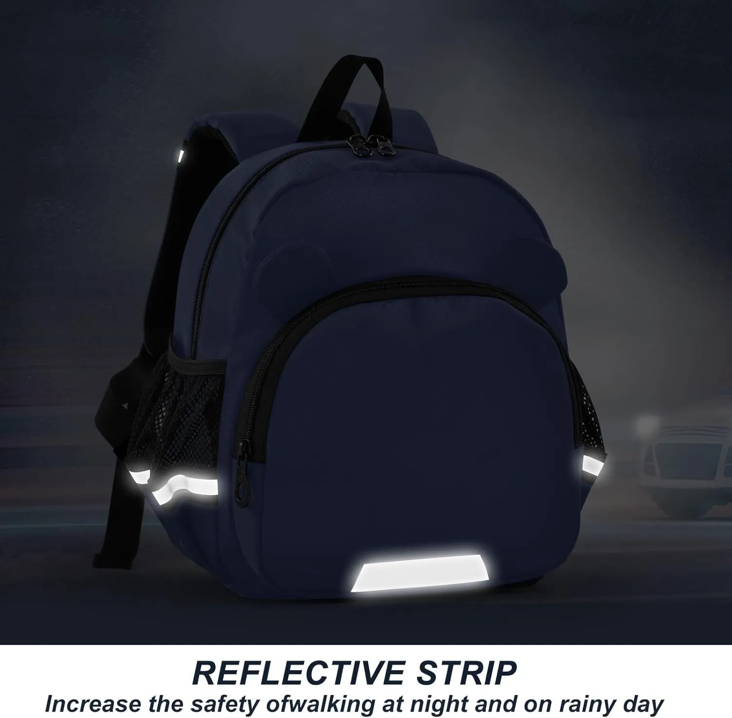 ODAWA Noble Blue Backpack Cute with 3D Animal Ears, Lightweight and Safe Backpacks for Boys