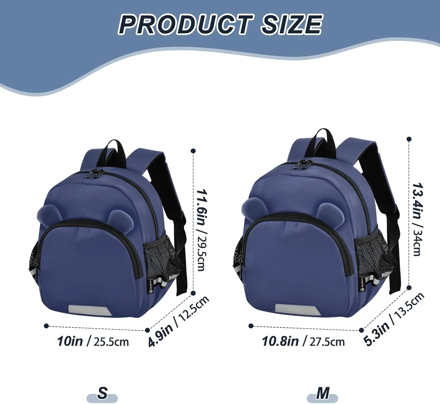 ODAWA Noble Blue Backpack Cute with 3D Animal Ears, Lightweight and Safe Backpacks for Boys