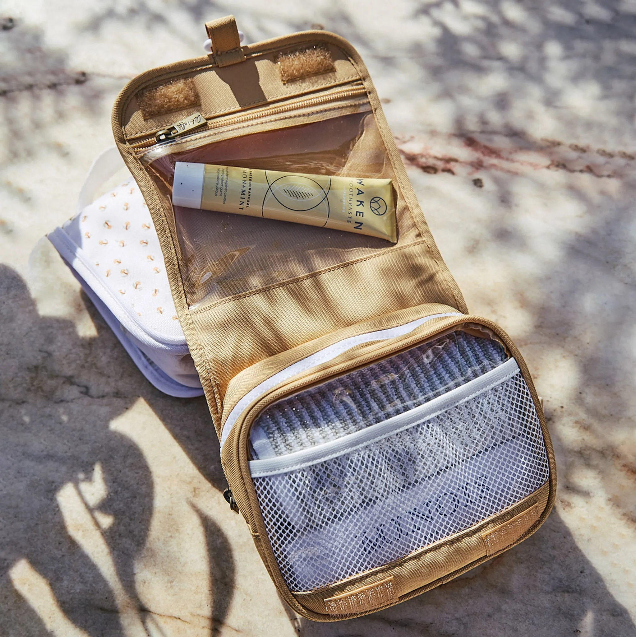 Olli Ella See-ya Wash Bag - Butterscotch