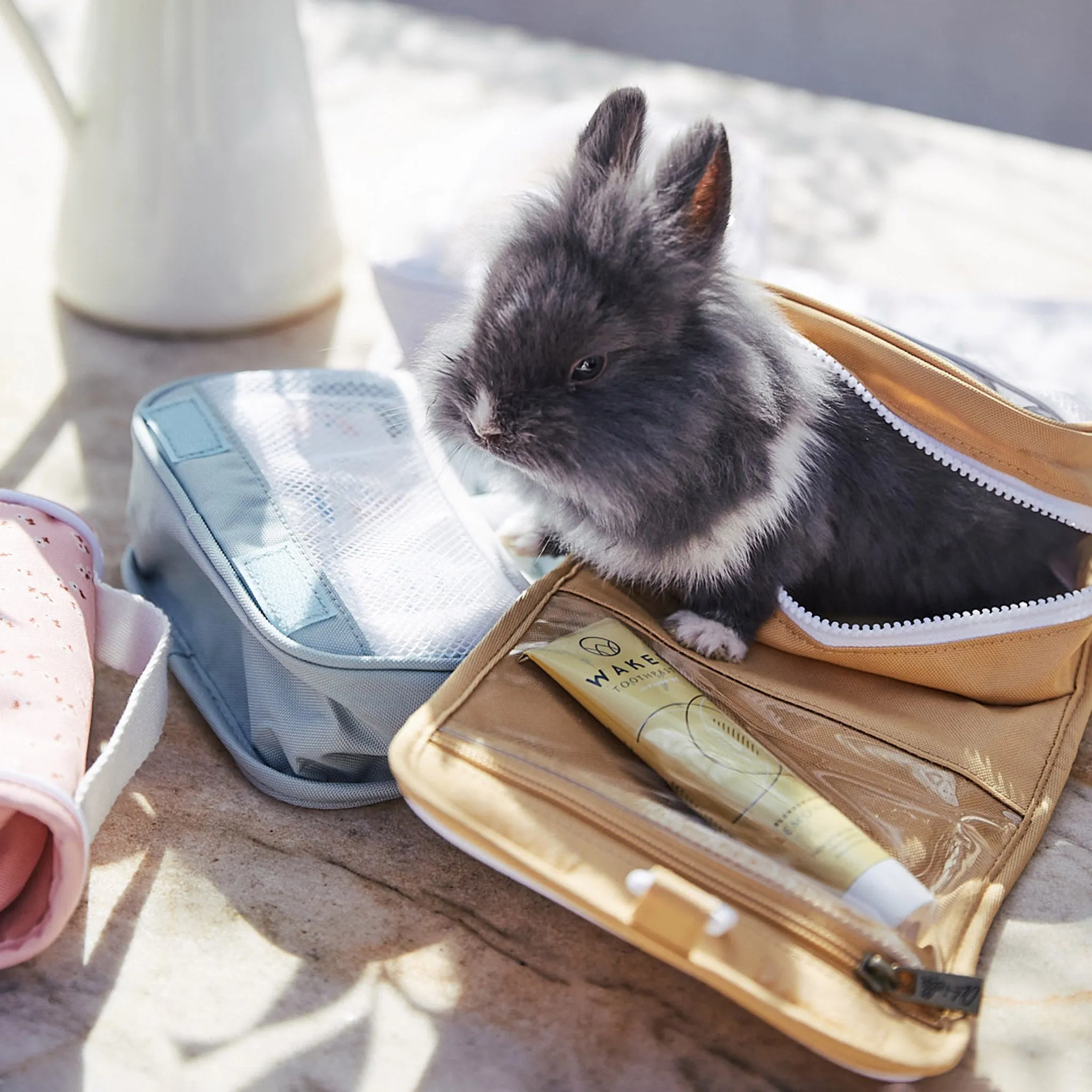 Olli Ella See-ya Wash Bag - Butterscotch