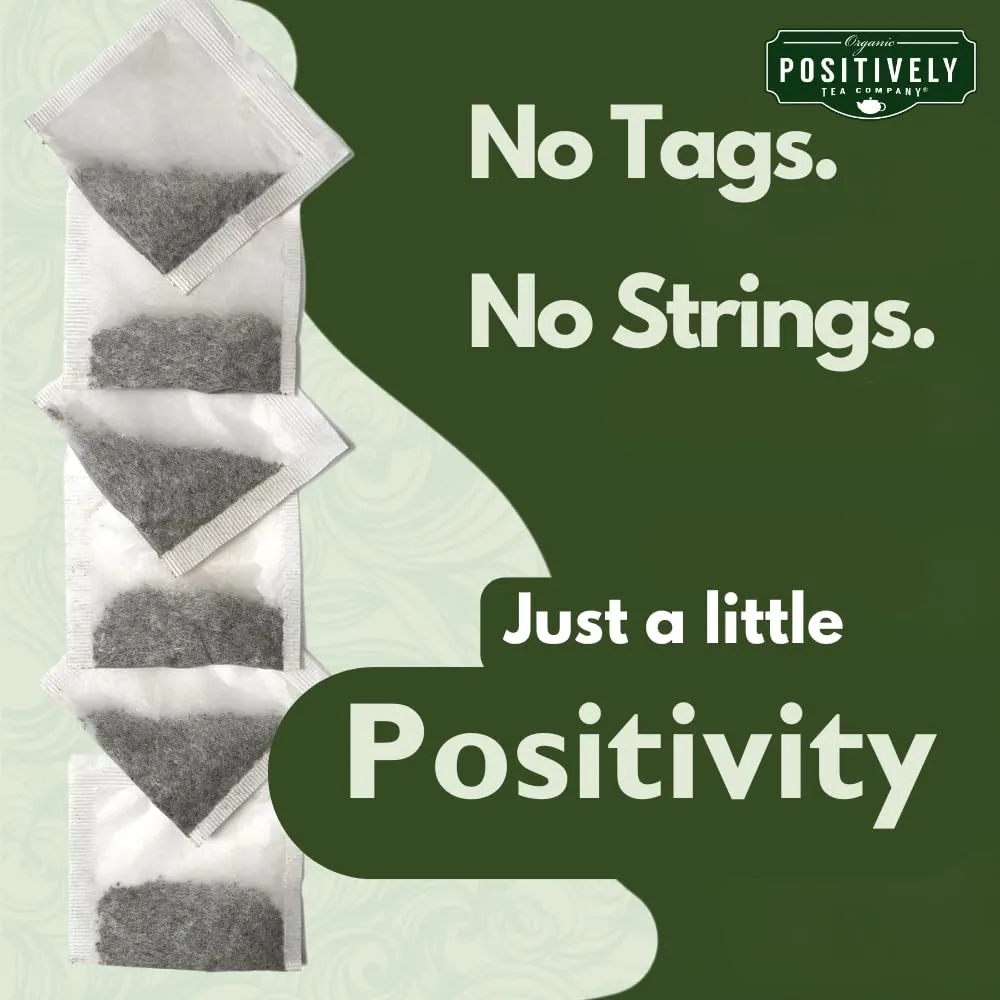 Organic Positively Tea Company, Green Tea Bags, 100 Count, Eco-Friendly Tea Bags, Non-GMO