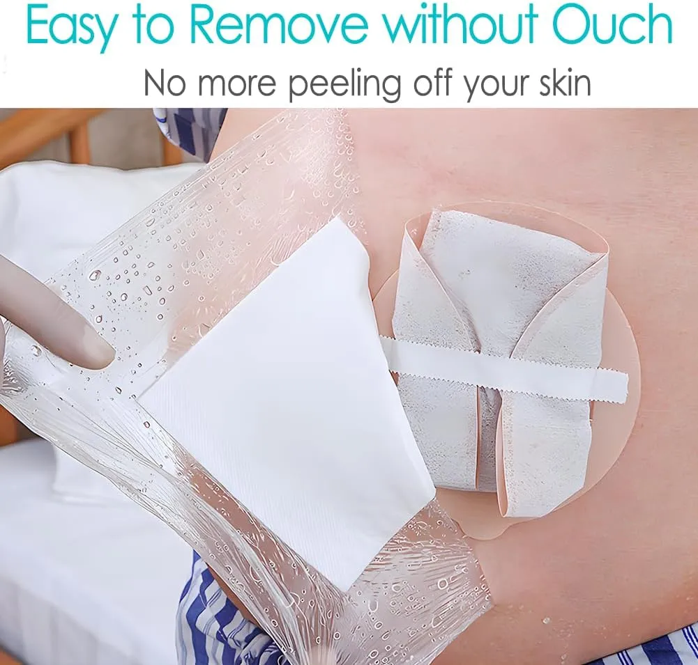 Ostomy Shower Cover Waterproof Ostomy Bag Covers Shower Guard Stoma Shower Shields Colostomy Bathing Bags Shower Protector Adhesive Bandage with Non-Stick Pad for Showering 10"x12" 14 Pcs