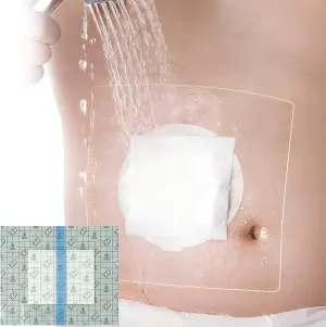 Ostomy Shower Cover Waterproof Ostomy Bag Covers Shower Guard Stoma Shower Shields Colostomy Bathing Bags Shower Protector Adhesive Bandage with Non-Stick Pad for Showering 10"x12" 14 Pcs