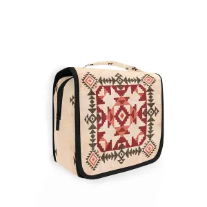 Oyihfvs Vintage American Indian Abstract Geometric Ornament Hanging Wash Gargle Toiletry Bag Travel Cosmetic Makeup Case Organizer Storage Large Portable