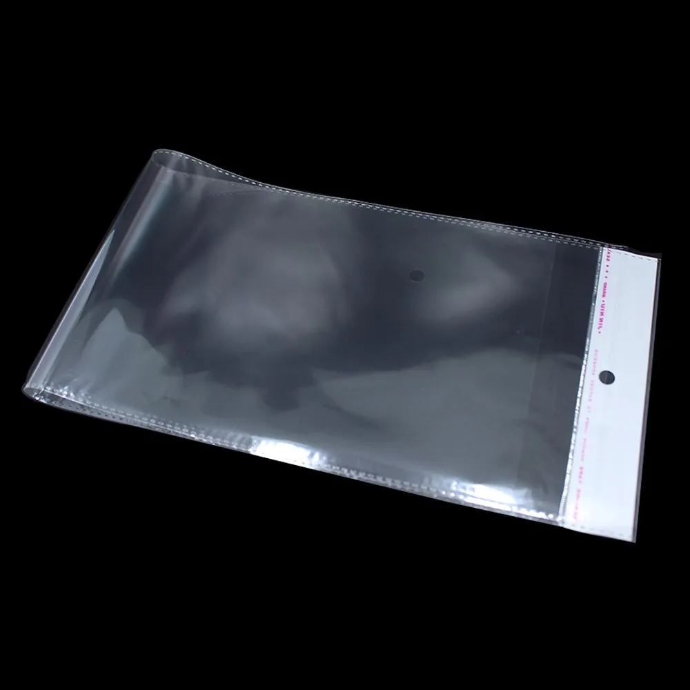 PABCK 100 Pack (Available Size 4.9x17.7 inches) Clear Self Adhesive Straight Hair Packaging Bags with Hang Hole Wigs Hair Storage Beauty Personal Care Hair Care Extensions Wigs Accessories