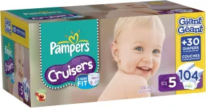 Pampers Cruisers Diapers Size 5 Giant Pack, 104 Count