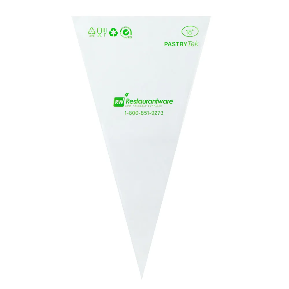 Pastry Tek Clear Plastic Pastry Piping Bag - Dual Color - 18" - 100 count box