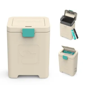 PawPail Pet Waste Station, Heavy Duty Outdoor Dog Poop Trash Can with Carbon Air Filter & DualVent Odor Control, UV & Weather Resistant | Includes 200 Pet Waste Bags