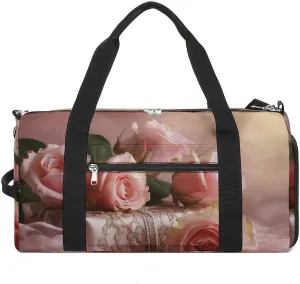 Peach Bouquet Gym Bag Sport Gym Tote Bag Lightweight Duffle Bag Carry On Weekender Bags for Women Men