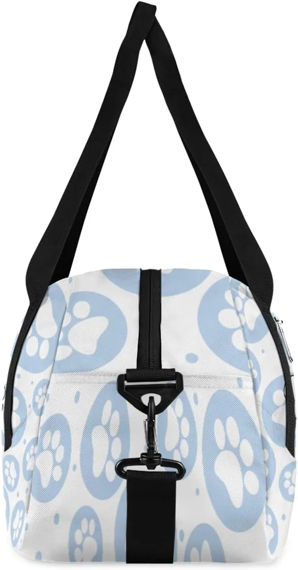 Personalized Kids Duffel Bag Animal Cute Paw Footprint,Custom Sport Gym Bag for Boys Girls,WWeekender Overnight Bags Travel Duffel Bag,Customized Kids Gift