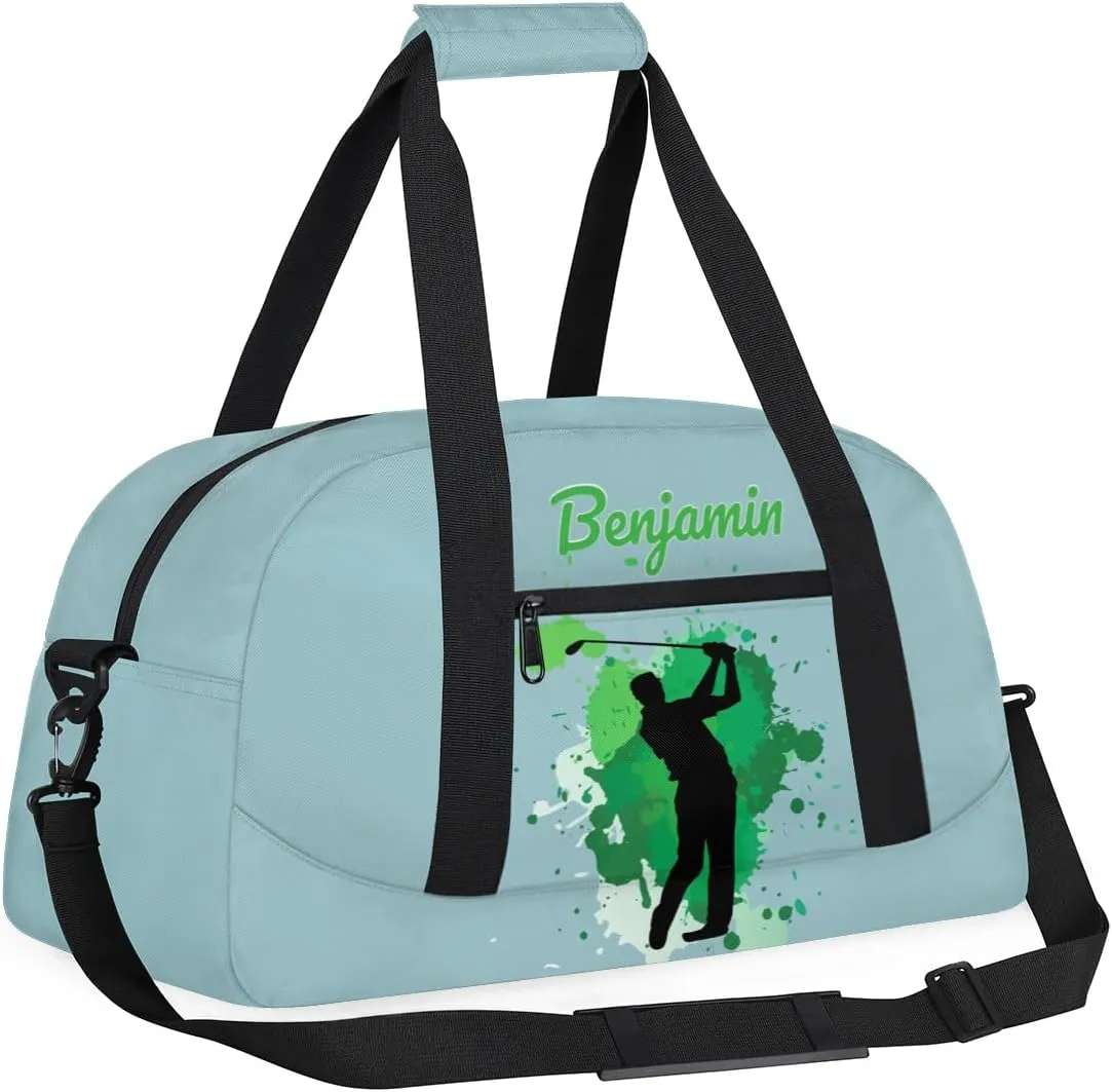 Personalized Kids Duffel Bag,Custom Sport Gym Bag for Boys Girls,Weekender Overnight Bags Travel Duffel Bag,Customized Kids Gift Golf Ball