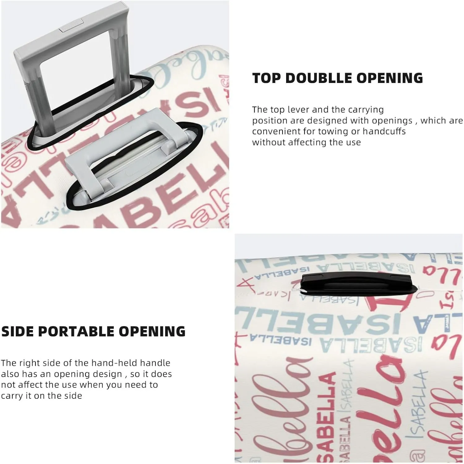 Personalized Name Luggage Cover, Custom Travel Carry on Cover Protector Wrap Gift for Men Women, Waterproof Stretchable Suitcase Protector for Travel Business Couples Family, S Size Fits 18-21 In