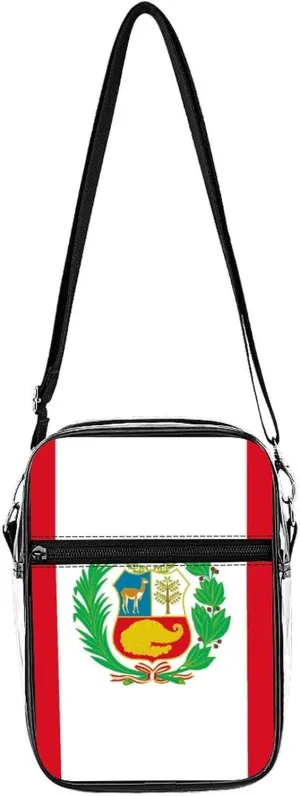 Peruvian Flag Clear Crossbody Bag Stadium Bag Adjustable Side Shoulder Bags Messenger Bag with 2 Compartments