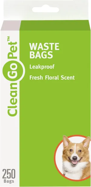 Pet Fresh Scent Doggy Waste Bags, 250-Count - Convenient, Leakproof, Plastic, Scented Poop Bags