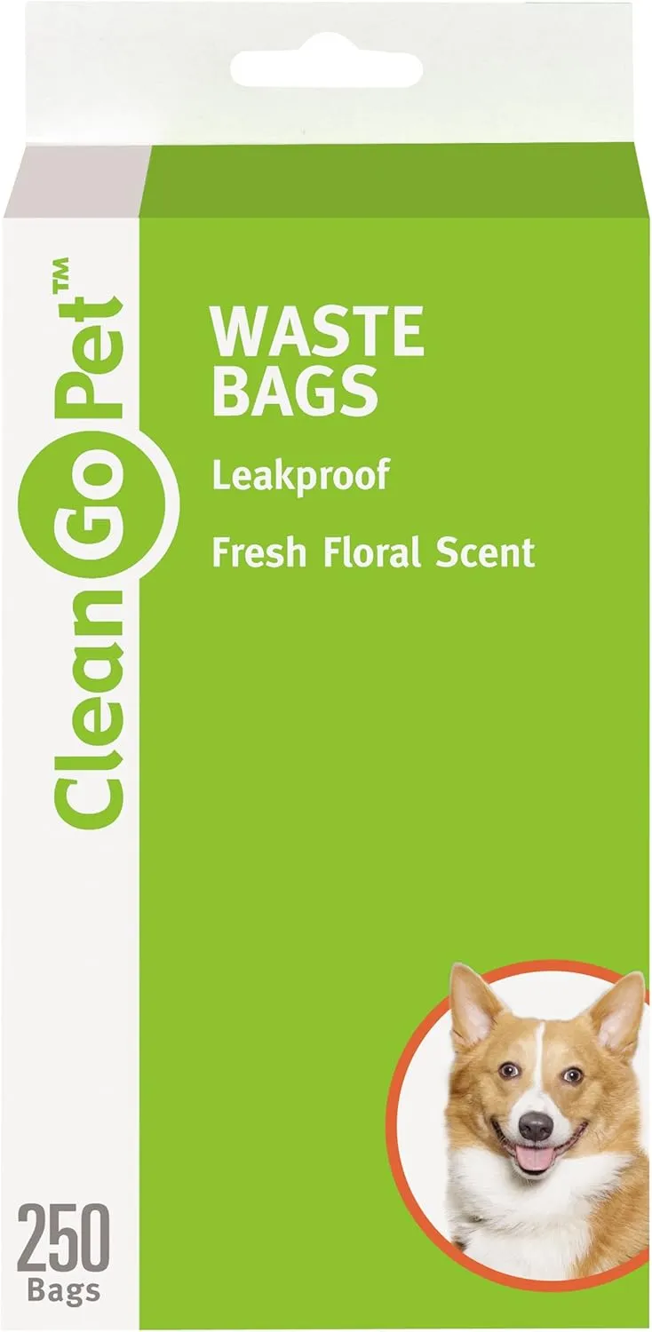 Pet Fresh Scent Doggy Waste Bags, 250-Count - Convenient, Leakproof, Plastic, Scented Poop Bags