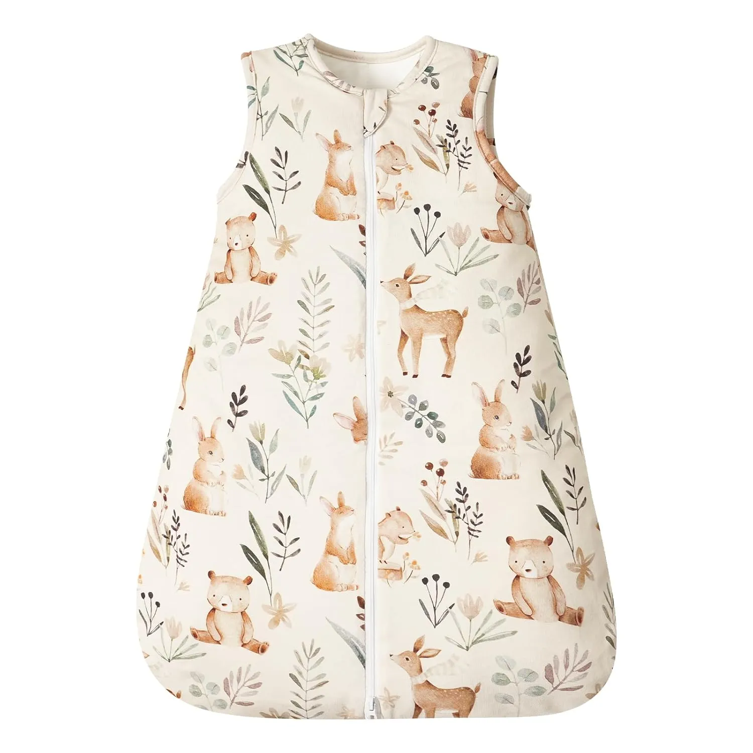 PHF 100% Cotton Baby Sleep Sack 18-24 Months, 2.5 TOG Winter Baby Wearable Blanket with 2-Way Zipper, Warm Comfy Quilted Sleeping Bags, Infant Sleeping Sack for Newborn Boys, X-Large Size, Woodland