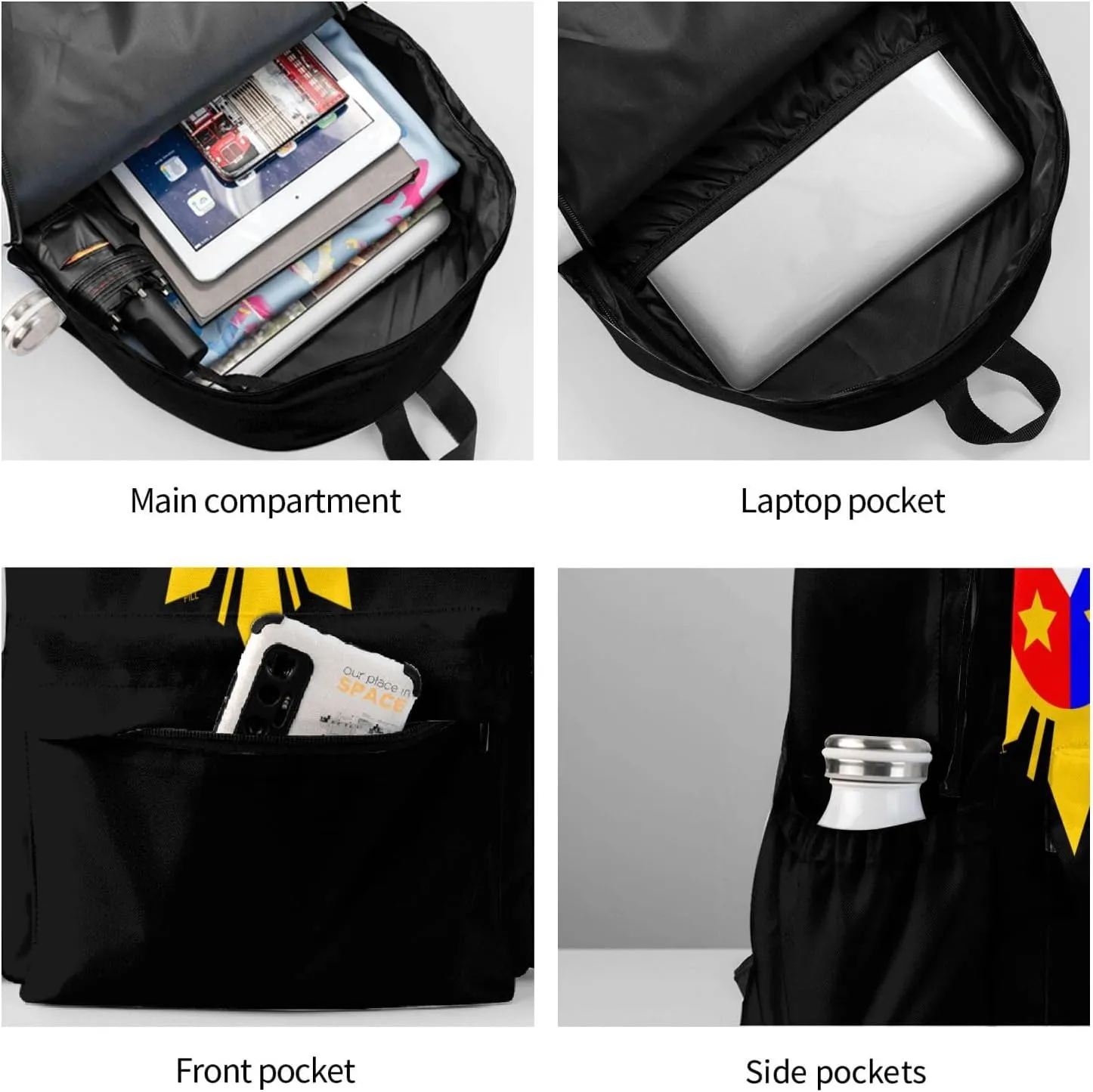 Philippines Flag Large Capacity Backpack Casual Double Shoulder Bag Laptop Backpack Travel Daypack For Women Men