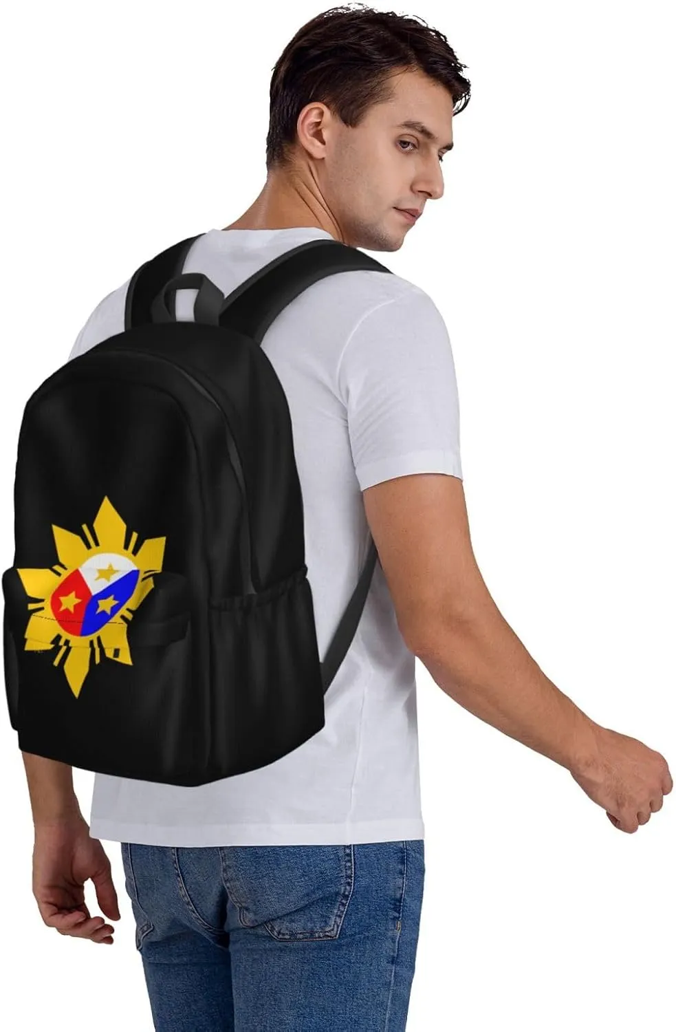 Philippines Flag Large Capacity Backpack Casual Double Shoulder Bag Laptop Backpack Travel Daypack For Women Men