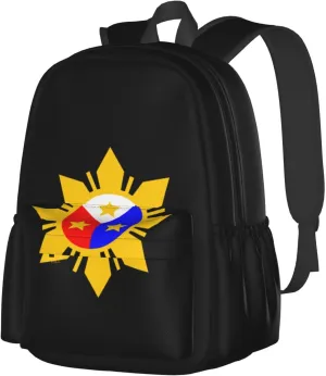 Philippines Flag Large Capacity Backpack Casual Double Shoulder Bag Laptop Backpack Travel Daypack For Women Men