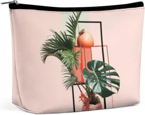 Pink Cosmetic Bags Makeup Bags for Women, Geometric Bracket Texture Travel Makeup Bag Large Make up Bag,Makeup Bag Organizer Zipper Toiletry Bag for Men