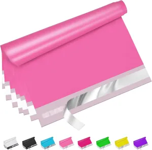 Pink Poly Mailers 14.5x19 Inch 50 Pcs, Strong Adhesive Shipping Bags for Clothing, Self-Sealing and Waterproof Mailing Envelopes, Privacy Protected Mailer Bags for Small Business