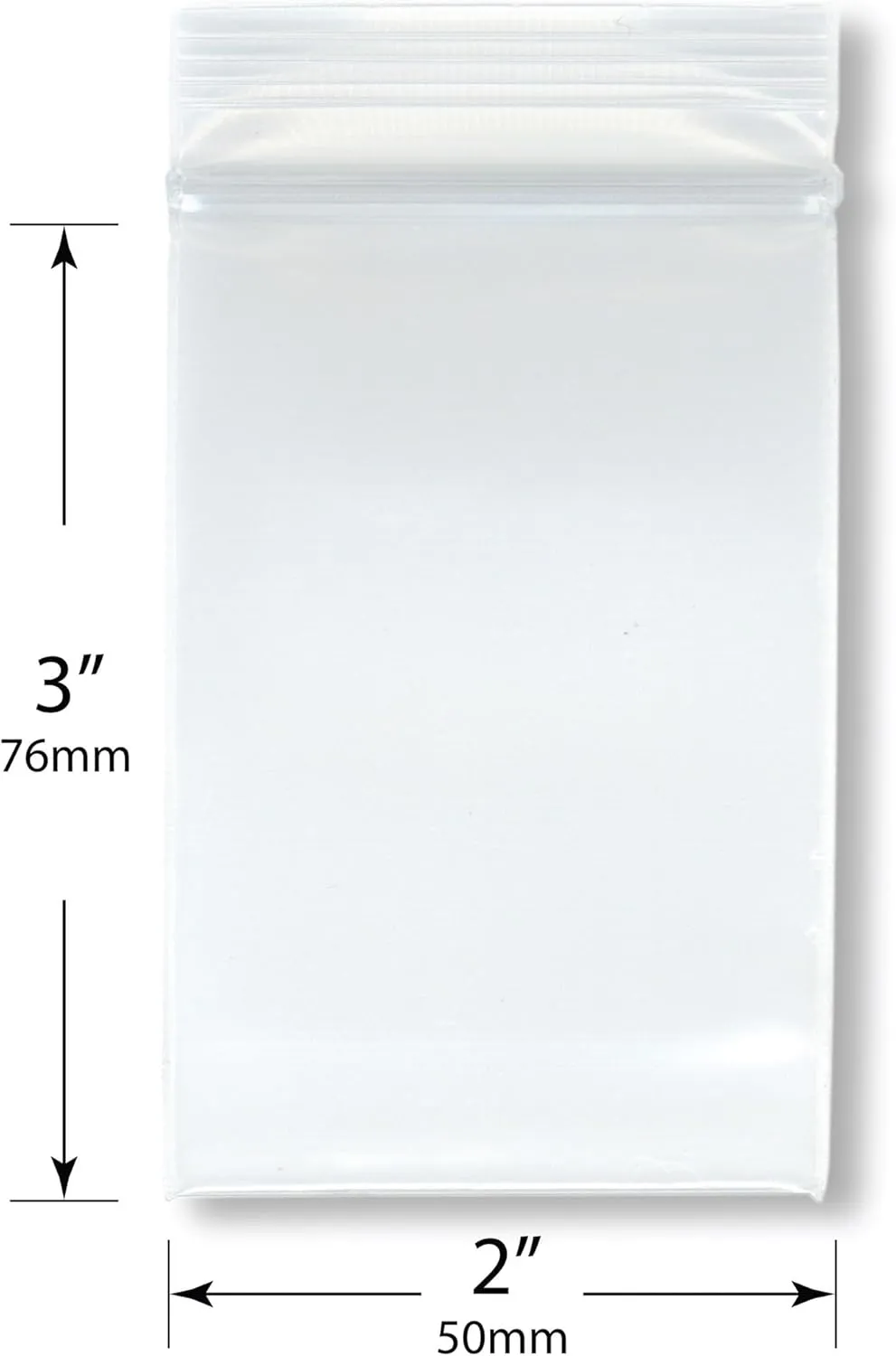 Plymor 2" x 3" (Pack of 500), 6 Mil Industrial Duty Zipper Reclosable Plastic Bags